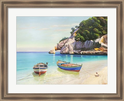 Framed Barche Nella Caletta, Sardegna Print