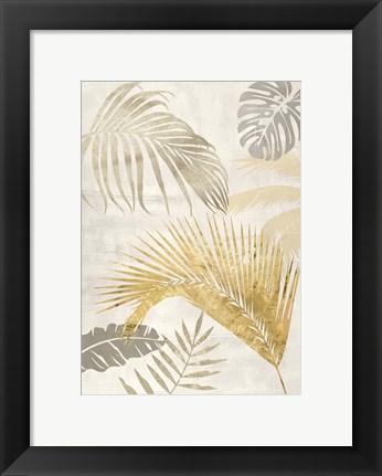 Framed Palm Leaves Gold II Print