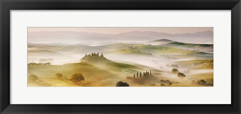 Framed Val d&#39;Orcia panorama, Siena, Tuscany Print