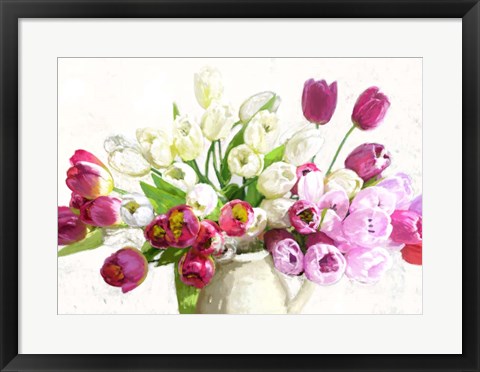 Framed Bouquet on White Background Print