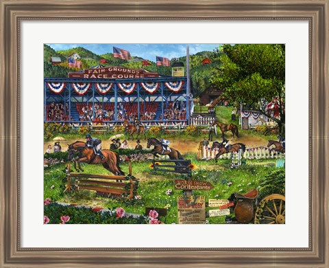 Framed Day At The Races Print