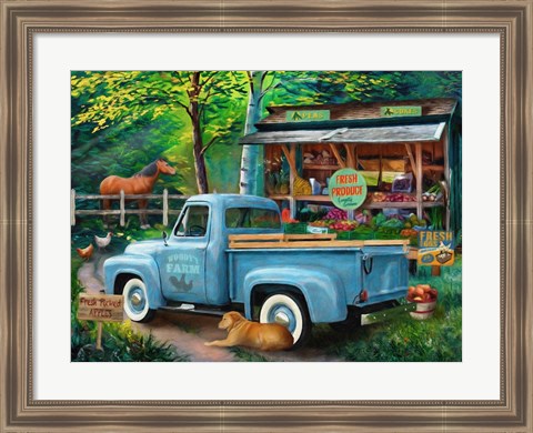 Framed Woody&#39;s Farm Stand Print
