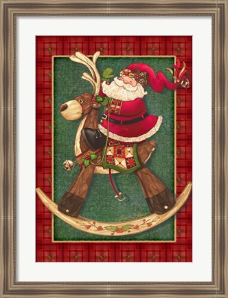 Framed Rockin Santa Print