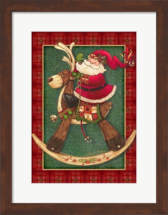 Framed Rockin Santa Print