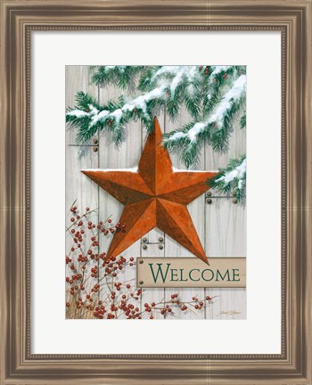 Framed Rustic Winter Star Print