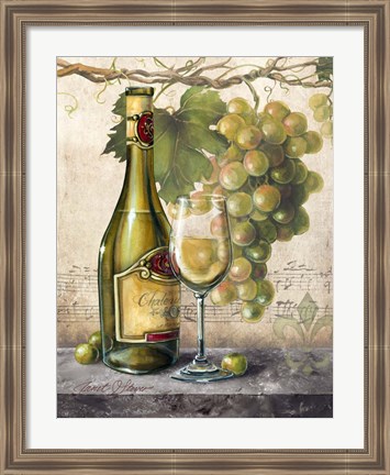 Framed Vin Blanc Elegant Print