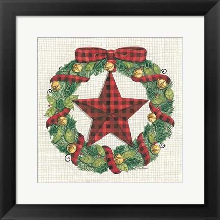 Framed Barnstar Wreath Print