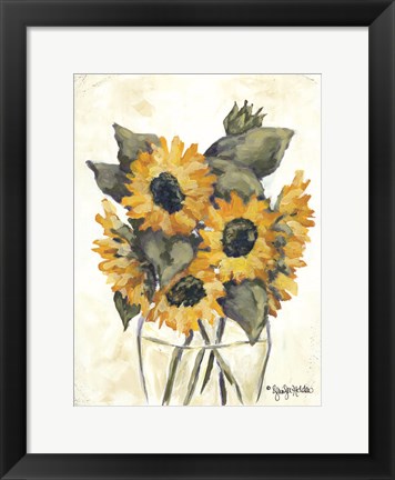 Framed Harvest of Sunflowers Print