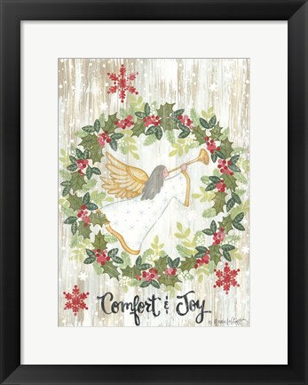 Framed Comfort &amp; Joy Wreath Print