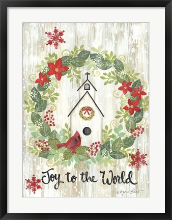 Framed Joy to the World Wreath Print