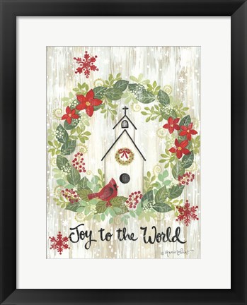 Framed Joy to the World Wreath Print