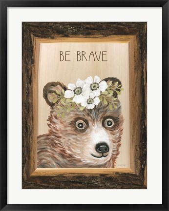 Framed Be Brave Bear Print