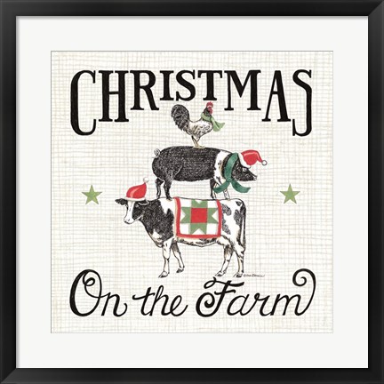 Framed Christmas on the Farm Print