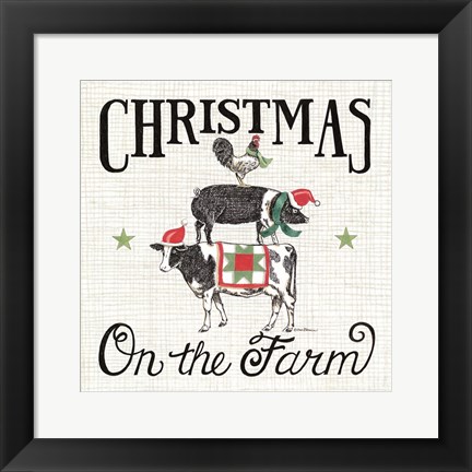 Framed Christmas on the Farm Print