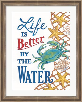 Framed Better By the Water Crab Print