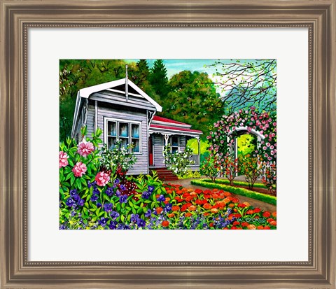 Framed Rose Cottage Print
