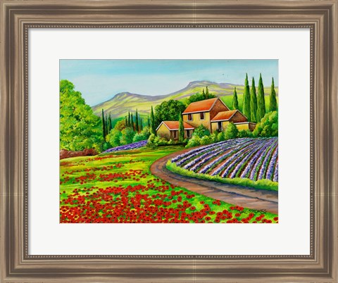 Framed Tuscany Lavender Print