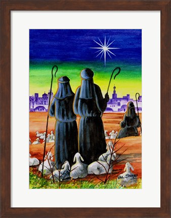 Framed While Shepherds Watch Print