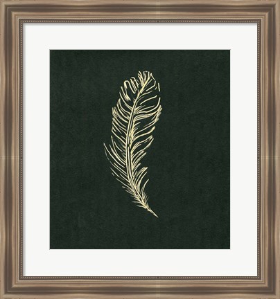 Framed Golden Feather I Print