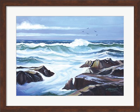 Framed Ocean Waves Print