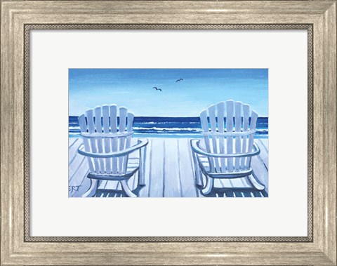 Framed Beach Chairs Print