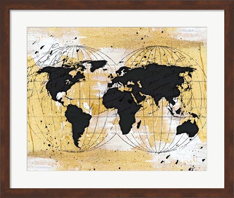 Framed World Map II Print