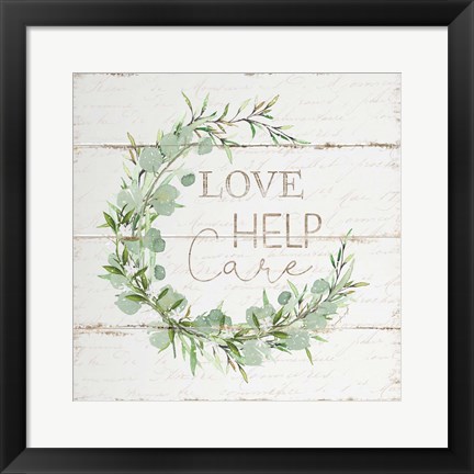 Framed Love Help Care Print