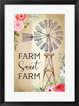 Framed Farmhouse Floral III Print