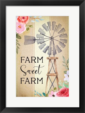 Framed Farmhouse Floral III Print