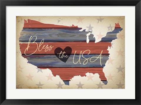 Framed Bless the USA Print