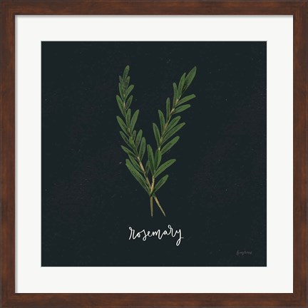 Framed Herbs III Black Print