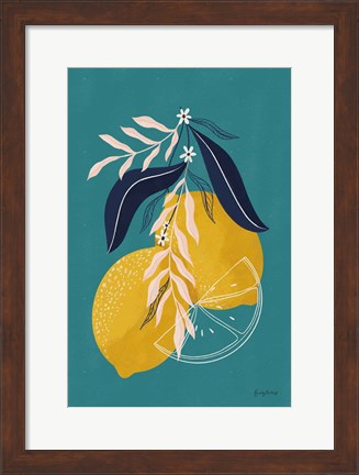 Framed Lemons II Blue Print