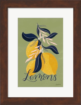 Framed Lemons I Green Print