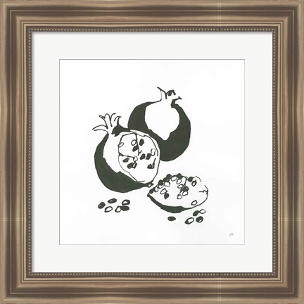 Framed Pomegranate II BW Print