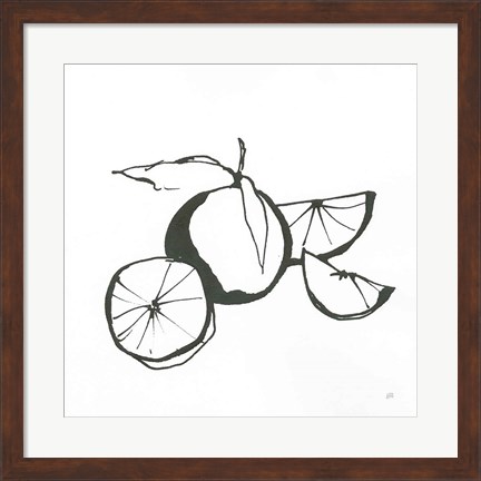 Framed Oranges BW Print