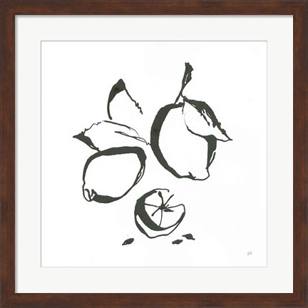 Framed Lemons BW Print