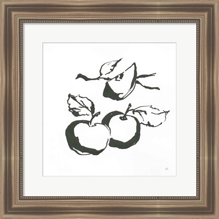 Framed Apples BW Print