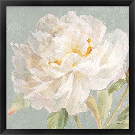 Framed Garden Peony Neutral Crop Print