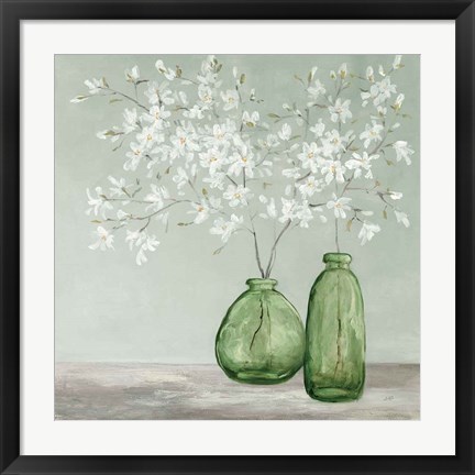 Framed Spring Delight Green Print