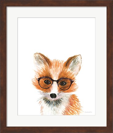 Framed Fox in Glasses Print