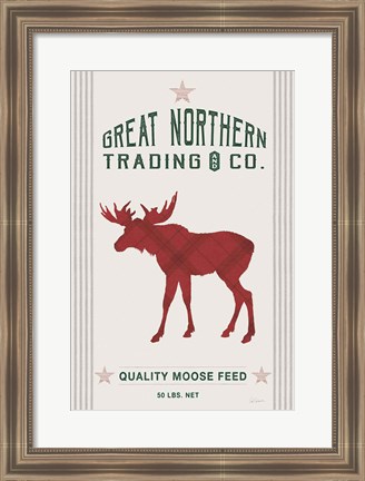 Framed Northern Trading Moose Feed v2 Print