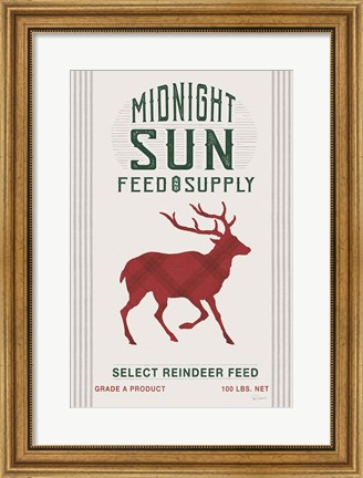 Framed Midnight Sun Reindeer Feed v2 Print