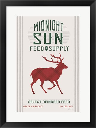 Framed Midnight Sun Reindeer Feed v2 Print