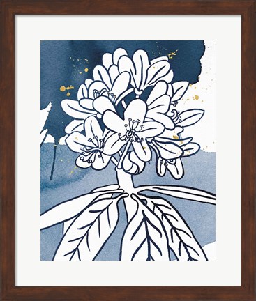 Framed Indigo Blooms II Print