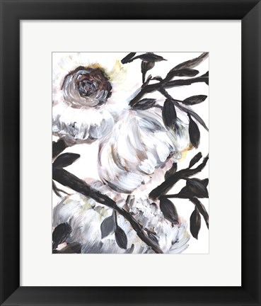 Framed Farmhouse White Bush I Print