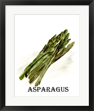 Framed Veggie Sketch I-Asparagus Print