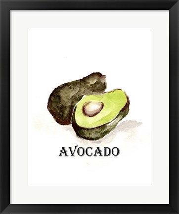 Framed Veggie Sketch II-Avocado Print