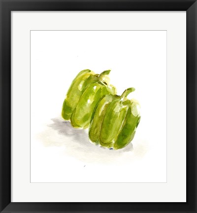 Framed Veggie Sketch plain VIII-Green Pepper Print