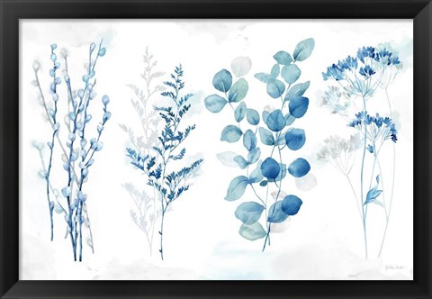 Framed Indigo Botanicals Landscape Print