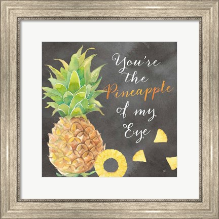 Framed Fresh Fruit Sentiment black I-Pineapple Print